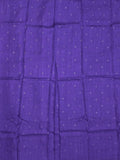 Organza fancy saree lavender color allover weaves & zari border with short pallu and plain contrast blouse