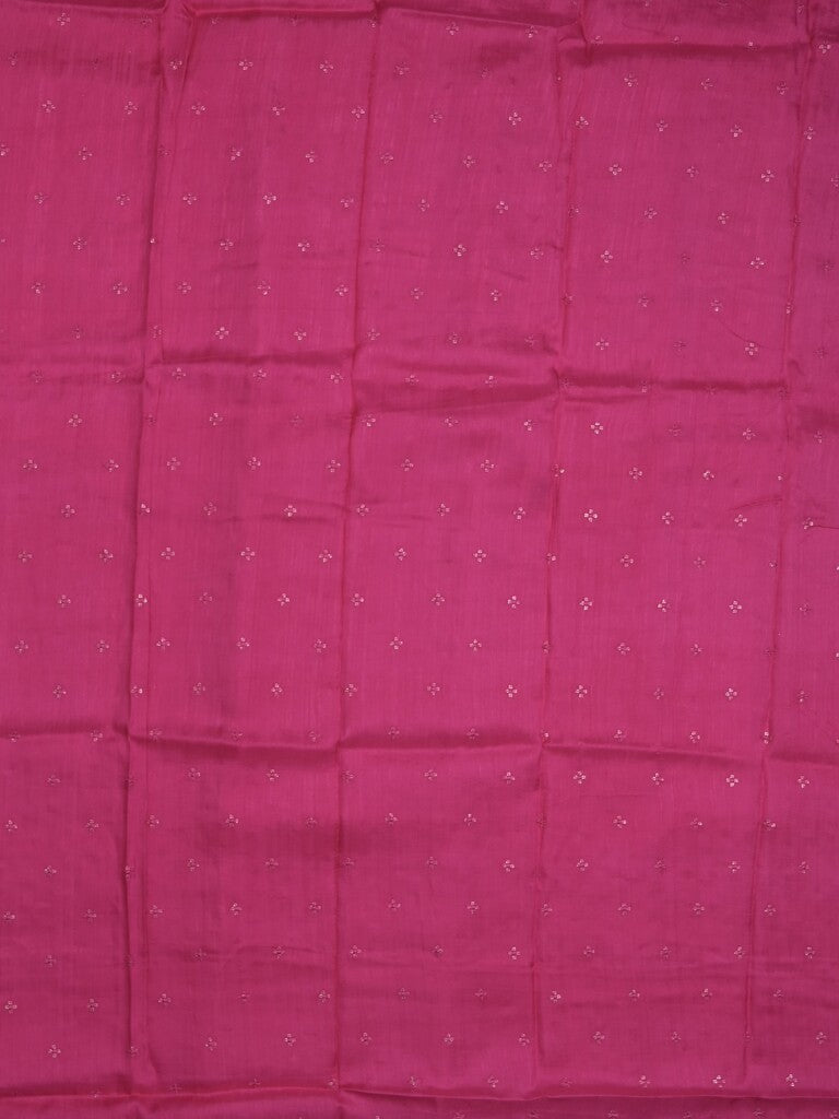 Organza fancy saree light pink color allover weaves & zari border with short pallu and plain contrast blouse