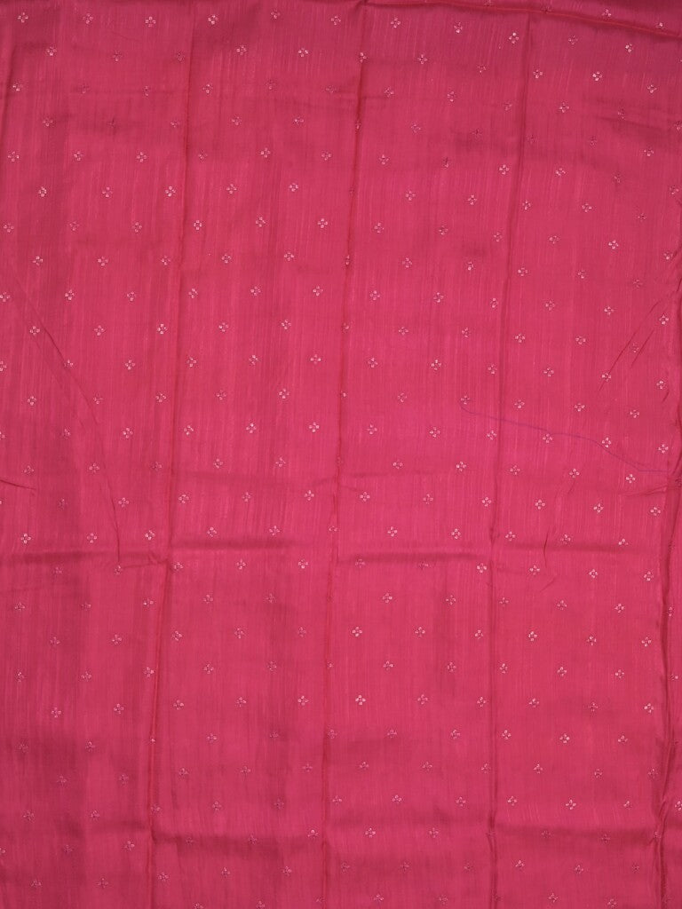 Organza fancy saree pastel pink color allover weaves & zari border with short pallu and plain contrast blouse