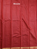 Chanderi fancy saree maroon color allover zari motifs & zari border with zari pallu and plain blouse