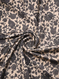 Maheshwari fancy saree cream color allover prints & zari border with zari pallu and plain blouse