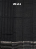 Maheshwari fancy saree light grey color allover prints & zari border with zari pallu and plain blouse