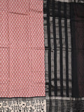 Maheshwari fancy saree light pink color allover prints & zari border with zari pallu and plain blouse