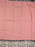 Maheshwari fancy saree light pink color allover prints & zari border with zari pallu and plain blouse