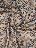 Maheshwari fancy saree cream color allover prints & zari border with zari pallu and plain blouse