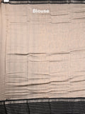 Maheshwari fancy saree cream color allover prints & zari border with zari pallu and plain blouse