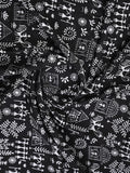Maheshwari fancy saree black color allover prints & zari border with zari pallu and plain blouse