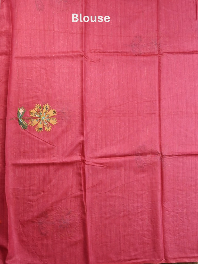 Bhagalpur fancy saree sky blue color allover stripes with contrast pallu and attached blouse