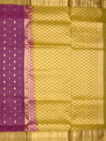 Kanchi pattu saree dark wine color allover zari motifs & zari border with rich pallu and contrast plain blouse