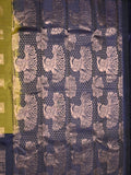 Kanchi pattu saree snuff color allover zari motifs & zari border with rich pallu and contrast plain blouse