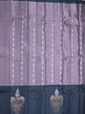 Kanchi pattu saree grey color allover zari motifs & zari border with rich pallu and contrast plain blouse