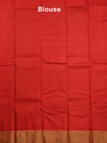 Gadwal pattu saree golden yellow color allover zari weaves & kanchi border with rich pallu and contrast plain blouse