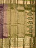 Kanchi pattu saree dark wine color allover zari weaves & kanchi border with rich pallu and contrast blouse