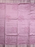 Raw mango pattu saree purple color allover zari weaves & zari border with zari pallu and self blouse