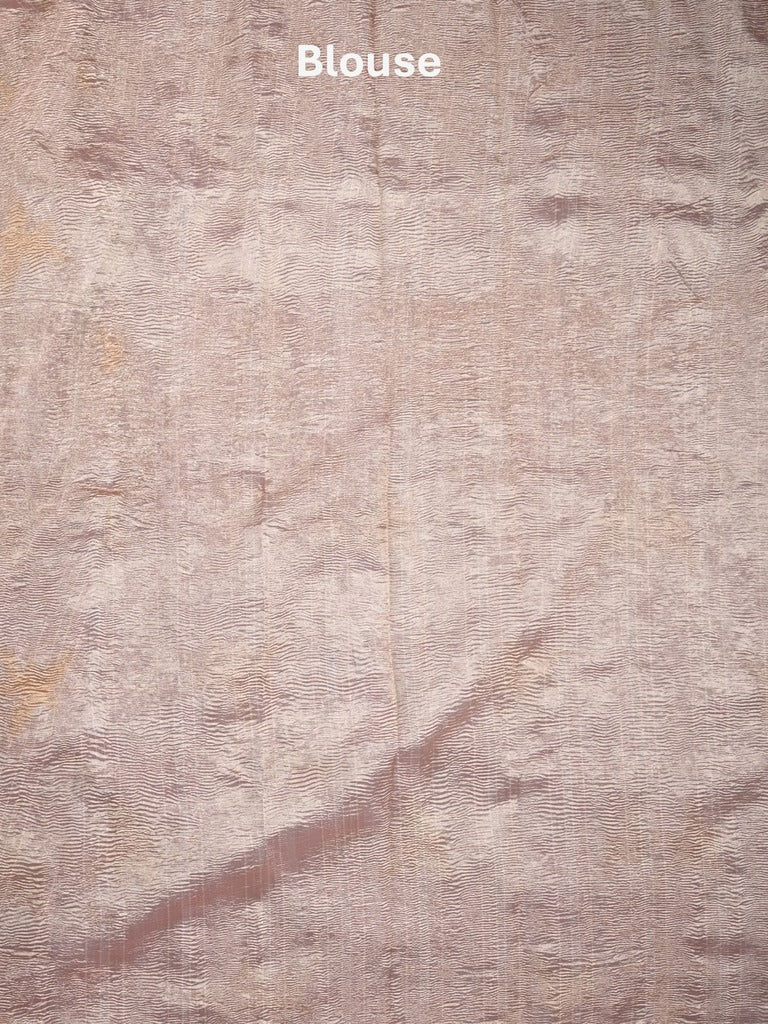 Jute tissue fancy saree light blue color allover sequence work with short pallu and contrast blouse