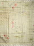 Tussar tissue fancy saree light pastel green color allover prints & embroidery border with short pallu and plain blouse