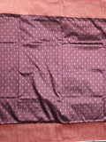 Dupion fancy saree dark wine color allover zari motifs & zari border with rich pallu and plain blouse