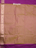 Dupion fancy saree brown color allover zari motifs & zari border with rich pallu and plain blouse