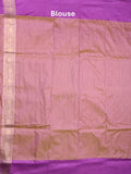 Dupion fancy saree brownish pink color allover zari motifs & zari border with rich pallu and plain blouse