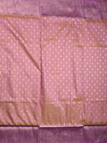 Dupion fancy saree brownish pink color allover zari motifs & zari border with rich pallu and plain blouse