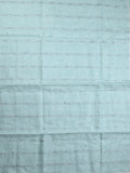 Jute lenin fancy saree pastel blue color allover stripes with stripes pallu and attached self blouse