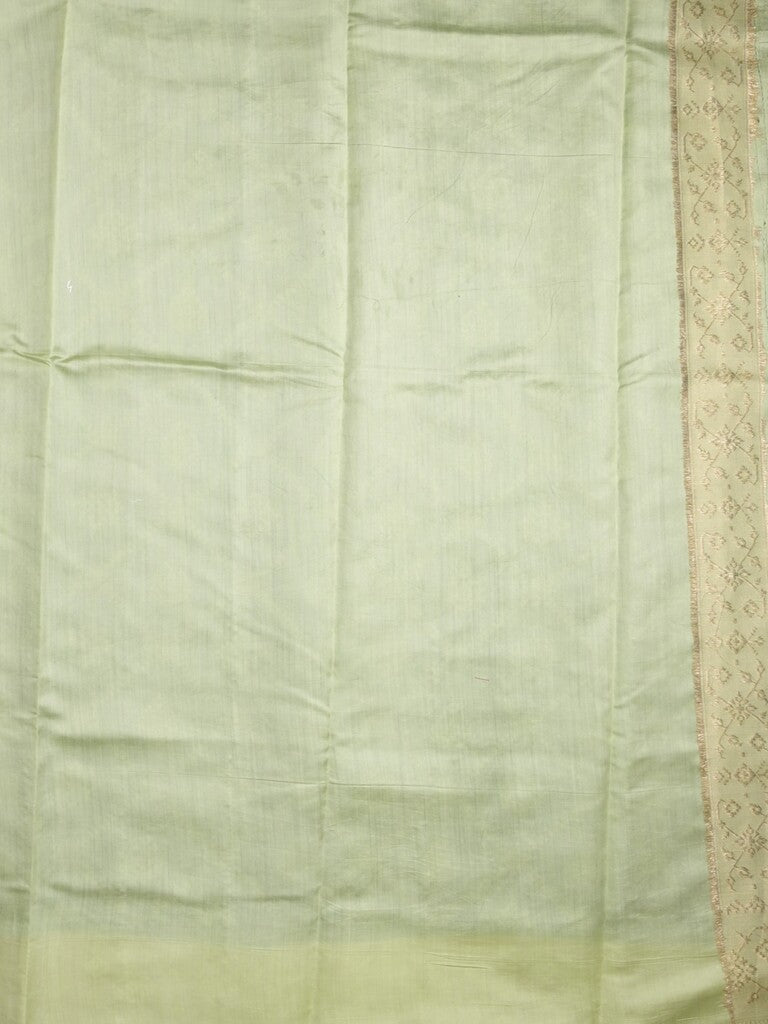 Raw mango pattu saree peacock green color allover zari weaves & zari border with rich pallu and contrast plain blouse