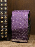 Munga bandhani fancy saree lavender color allover work & small zari border with contrast pallu and blouse