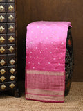 Munga bandhani fancy saree light purple color allover work & zari border with contrast pallu and blouse