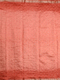 Munga bandhani fancy saree peach color allover work & small zari border with contrast pallu and blouse
