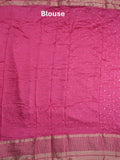 Munga bandhani fancy saree light purple color allover work & zari border with contrast pallu and blouse
