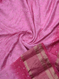 Munga bandhani fancy saree light purple color allover work & zari border with contrast pallu and blouse