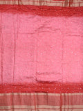Munga bandhani fancy saree light pink color allover work & zari border with contrast pallu and blouse