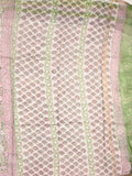 Kota fancy saree light green color allover prints & small zari border with printed pallu and printed blouse