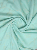 Chiffon fancy saree sky blue color allover embroidery & embroidery border with running pallu and plain blouse