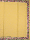 Chiffon fancy saree yellow color allover embroidery & embroidery border with running pallu and plain blouse