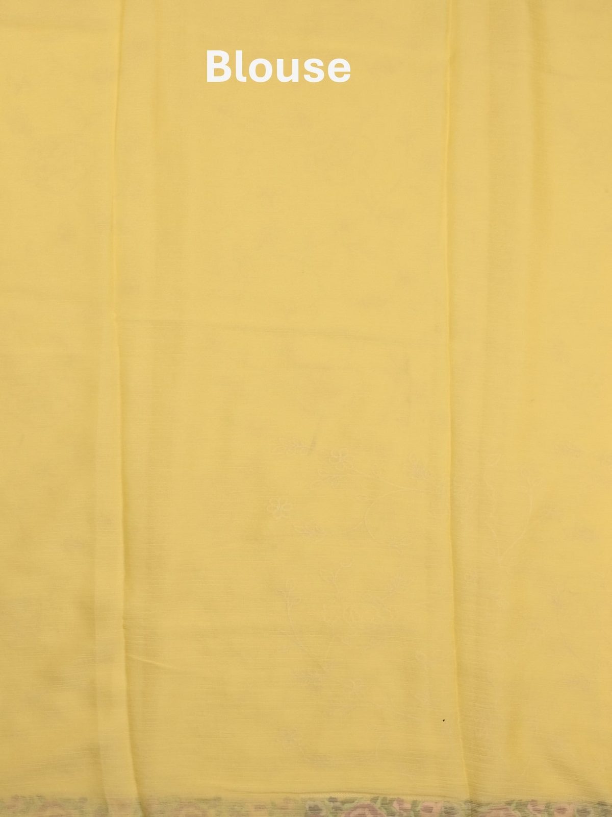 Chiffon fancy saree yellow color allover embroidery & embroidery border with running pallu and plain blouse