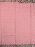 Chiffon fancy saree baby pink color allover embroidery & embroidery border with running pallu and plain blouse
