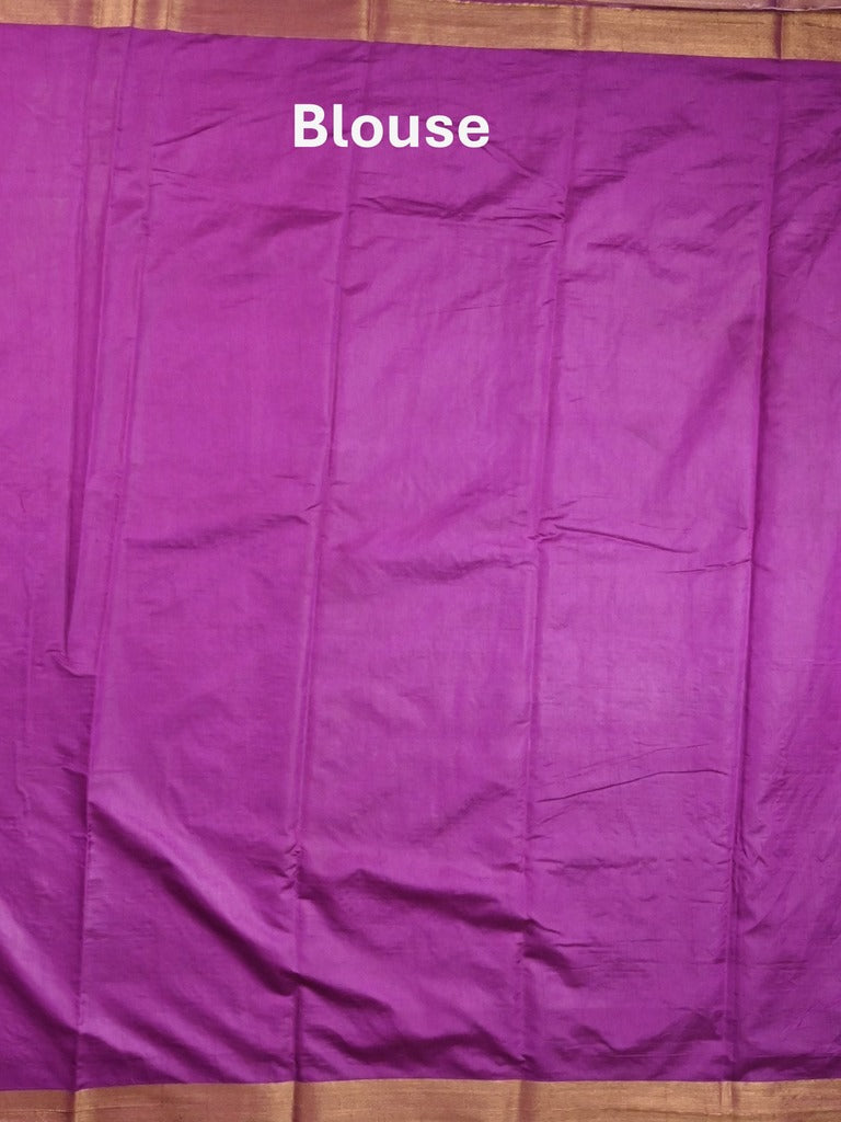 Dupion fancy saree violet color allover zari motifs & zari border with zari pallu and plain blouse