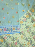 Dupion fancy saree light blue color allover zari motifs & zari border with rich pallu and attached self blouse