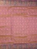 Dupion fancy saree pinkish purple color allover zari motifs & zari border with rich pallu and attached self blouse