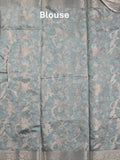 Chanderi fancy saree light blue color allover prints & zari border with rich pallu and printed blouse