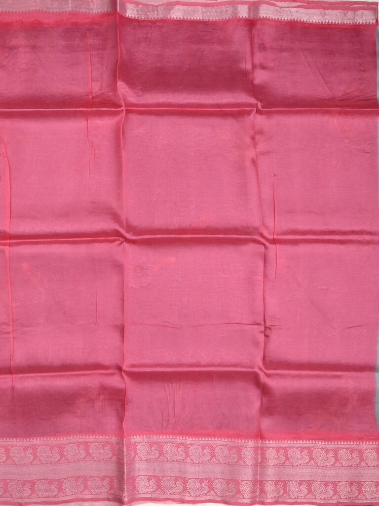 Mangalagiri fancy saree grey color allover prints & zari border with short pallu and contrast plain blouse