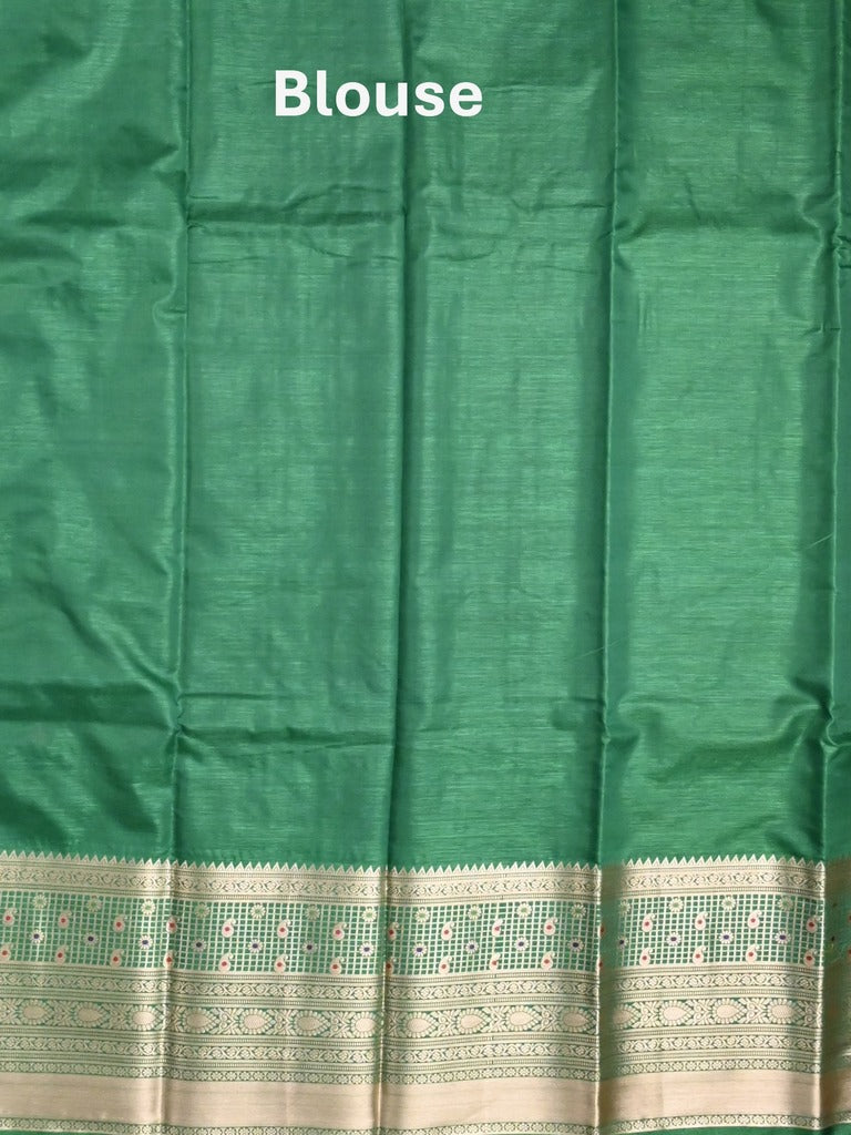 Banaras fancy saree purple color allover zari motifs & zari border with rich contrast pallu and plain blouse