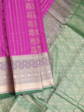 Banaras fancy saree purple color allover zari motifs & zari border with rich contrast pallu and plain blouse