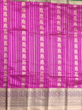 Banaras fancy saree purple color allover zari motifs & zari border with rich contrast pallu and plain blouse