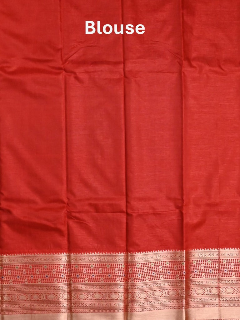 Banaras fancy saree bottle green color allover zari motifs & zari border with rich contrast pallu and plain blouse