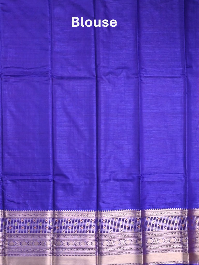 Banaras fancy saree orange color allover zari motifs & zari border with rich contrast pallu and plain blouse