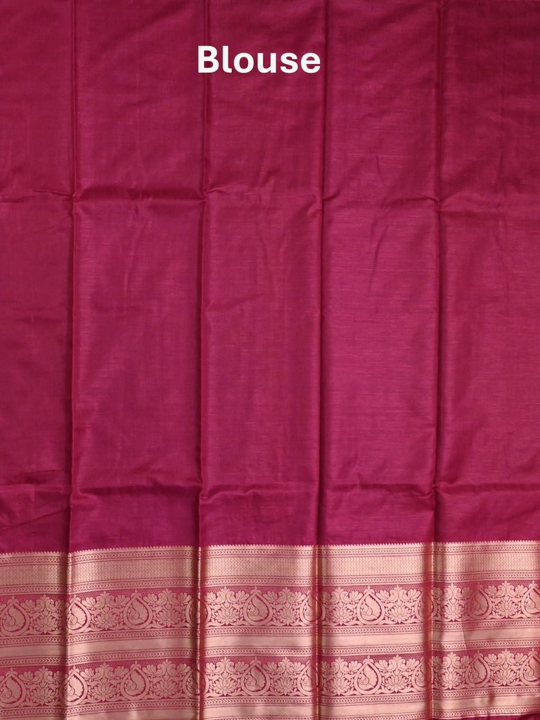 Banaras fancy saree royal blue color allover zari motifs & zari border with rich contrast pallu and plain blouse