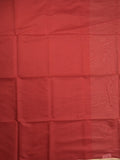 Maheshwari fancy saree red color allover plain and small kaddi border with contrast plain pallu and attached blouse