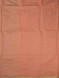Maheshwari fancy saree peach color allover plain and small kaddi border with contrast plain pallu and attached blouse